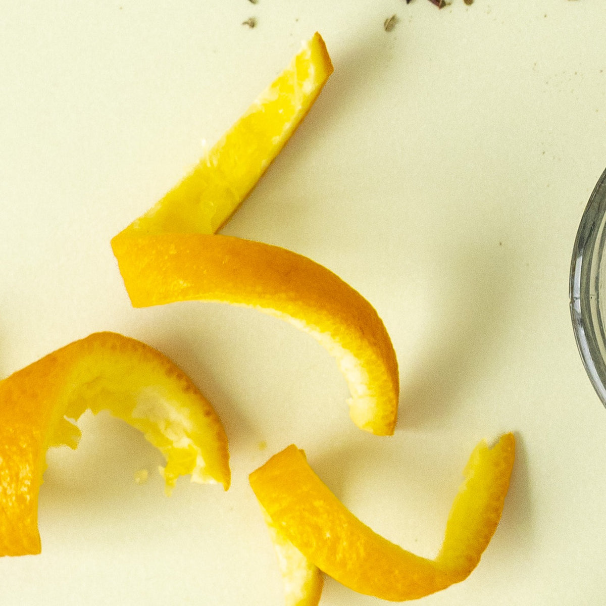 Curls of dried orange peel